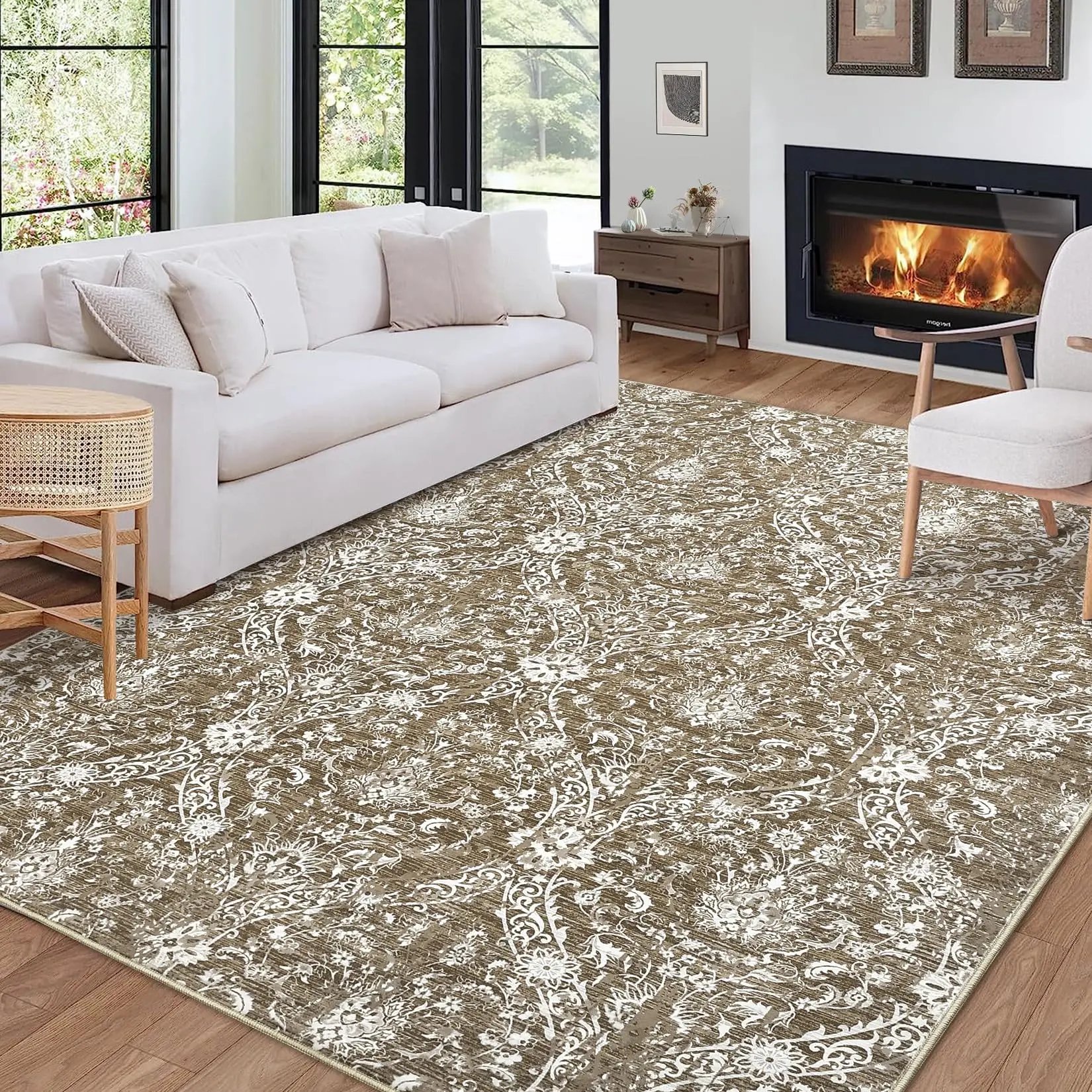 【GARVEE】Area Rugs Collection: Machine washable, stain resistant, non-slip, low pile vintage and distressed rugs in multiple sizes and colors for living rooms, bedrooms, kitchens, offices, and entryways