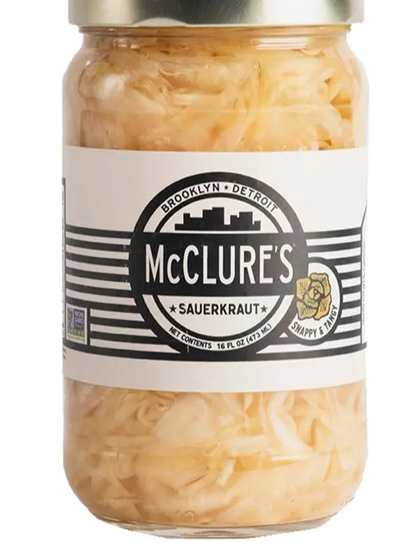 McClure's Sauerkraut - Crunchy Tangy Snappy Perfect for Sandwiches Bratwurst and Grilling Ready for a Cookout