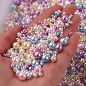 150pcs Mix Size 3-8mm Beads, With Hole Colorful Round Acrylic DIY Beading Accessories For Jewelry Making Craft -Jewelry Patterns