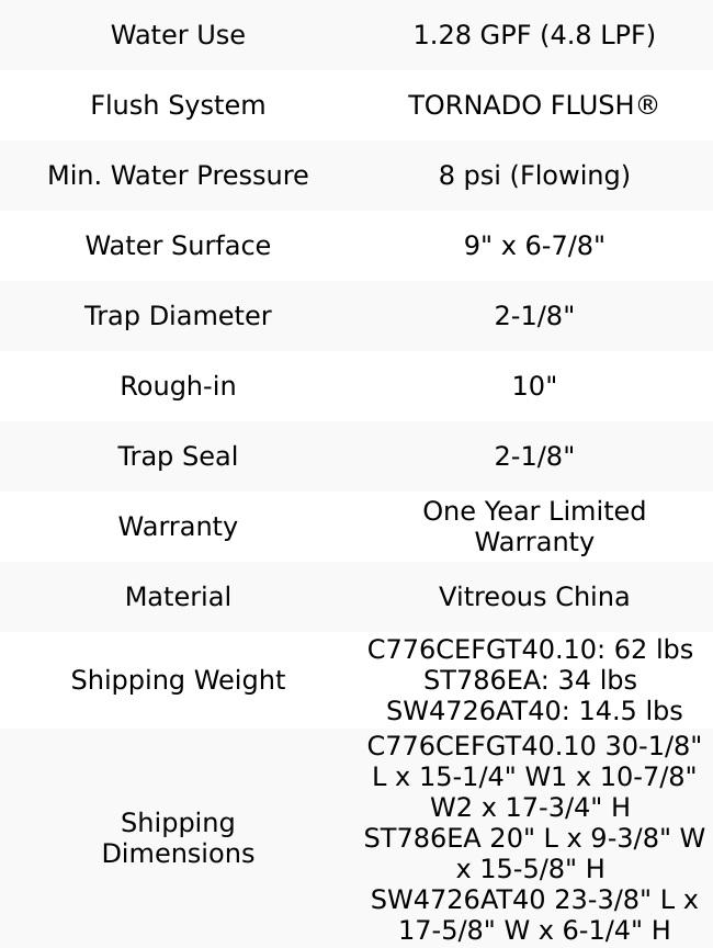 TOTO Drake Transitional WASHLET+ Two-Piece Elongated 1.28 GPF Universal Height TORNADO FLUSH Toilet with S7 Contemporary Bidet Seat, Cotton White - MW7864726CEFG.10#01, MW7864726CEFGA.10#01