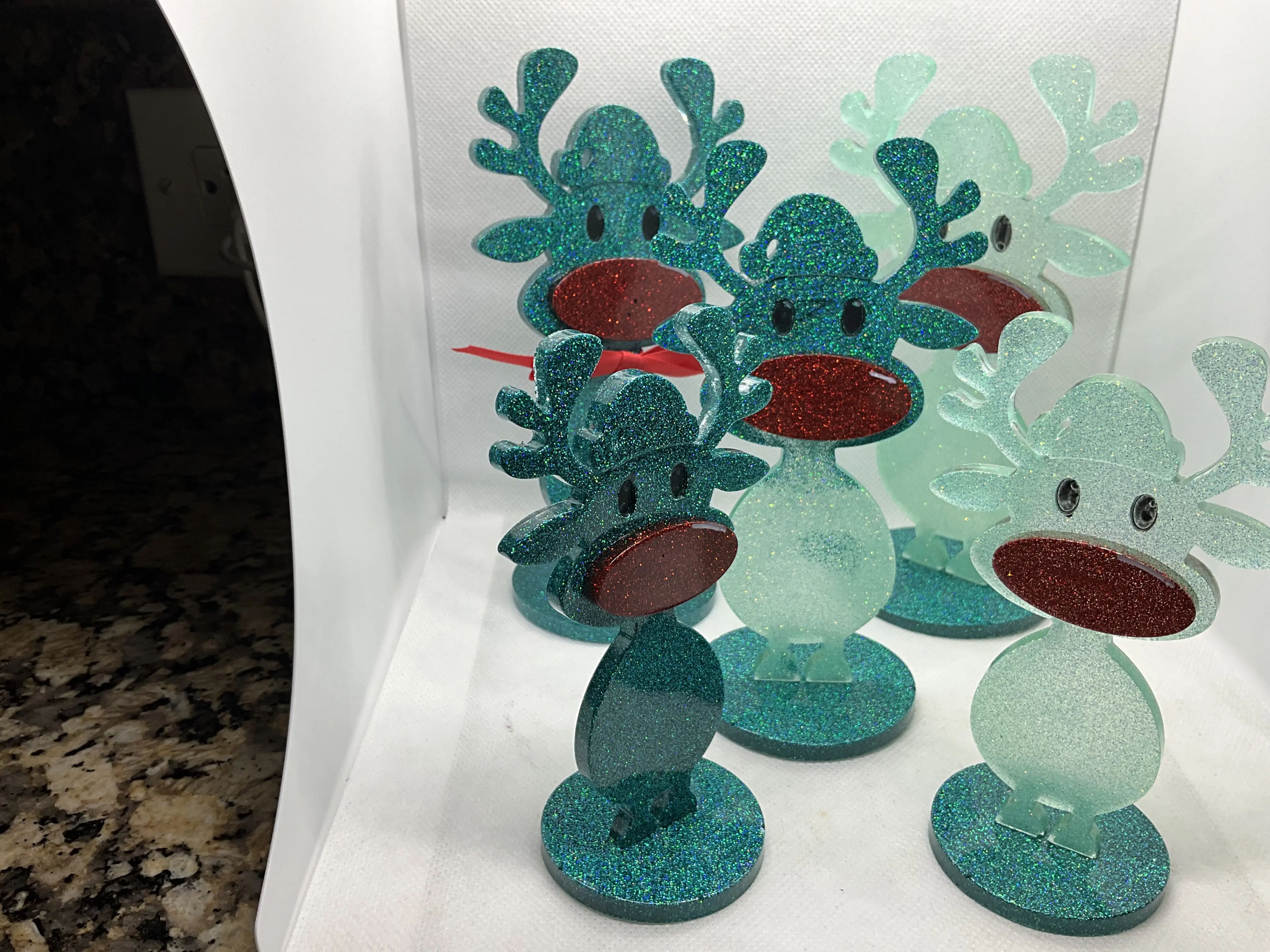Christmas Moose Ornaments Decor Resin Work Fun Seasonal Holiday Decoration Choose Your Colors