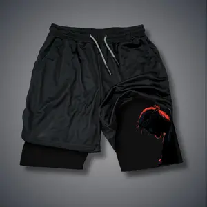 Christian Clothing  Double-Layer Sports Shorts Graphic Shorts Black Shorts Camo Shorts Streetwear Shorts Men Outfits Men Short Shorts Vacation Outfits Shorts