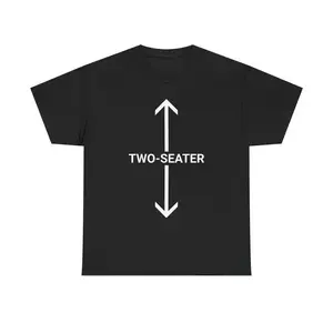 Two-Seater Tee - Funny Heavy Cotton Tee, Humor Shirt for Couples, Gift for Friends, Casual Everyday Wear, Unique Birthday Gift