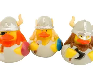 Medieval Viking Themed Yellow Rubber Duck Ducks - Orange Brown Yellow - Individual or Pack of 3 gifts