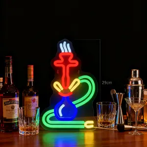 Water Pipe Neon Light Decorative Lamp, USB Powered Adjustable Brightness, Perfect for Leisure Areas & Parties, Unique Lighting Solution, Ambient Night Light