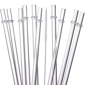 24 Pack, HIGHLY Transparent Reusable Plastic Straws with 4 Cleaning Brushes, 10.5 in Long Drinking Straws, Clear Replacement Straws for 16 24 30 32 OZ Tumblers, Cups, Jars, YETI, Starbucks - BPA FREE