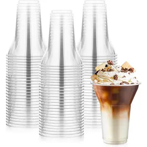 100 Pack 12 oz Root  Float Cups Plastic Milkshake Cup Disposable Ice Cream Float Cups for Cold Drinking Iced Coffee Soda  Disposable Plastic Parfait Cup for Party Holiday Wedding