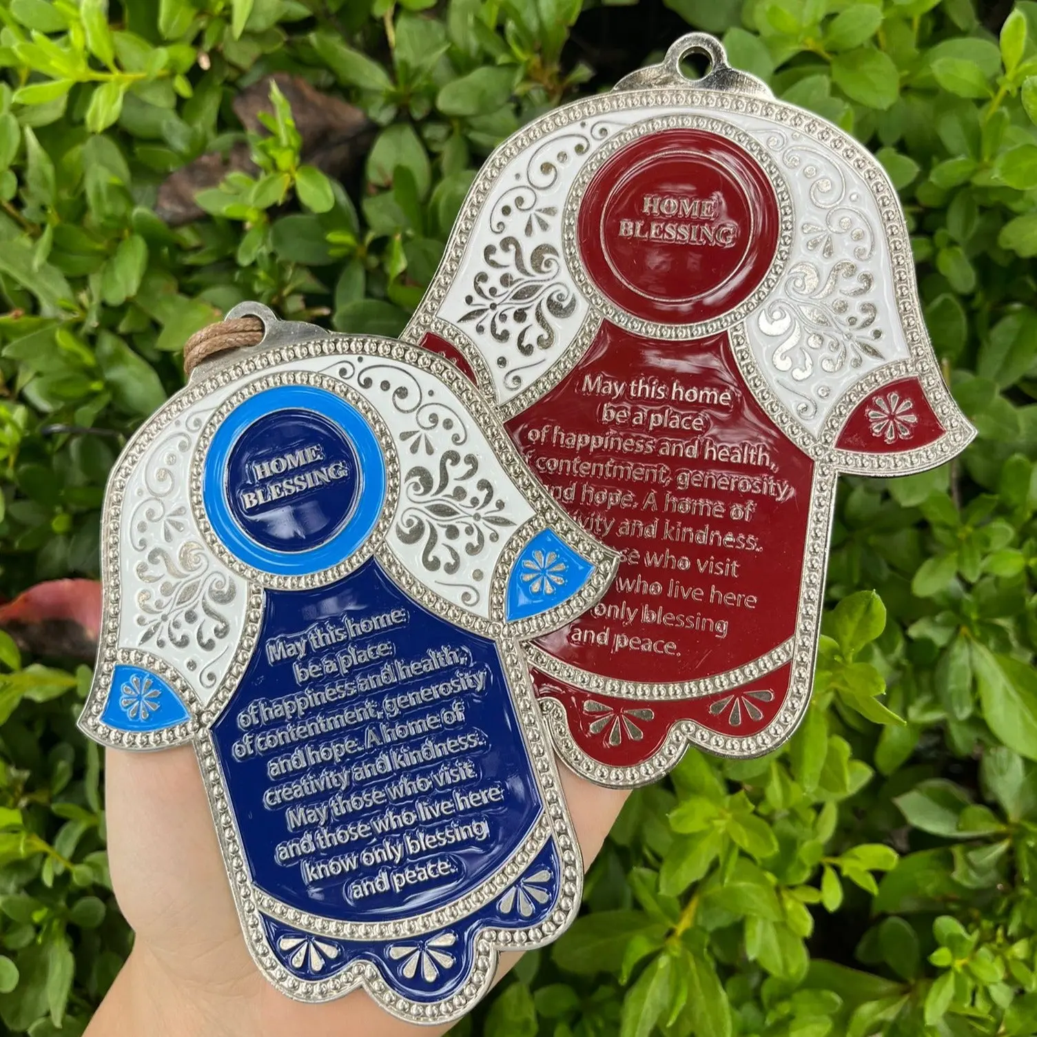 Blue/Red Hamsa Charm Protection