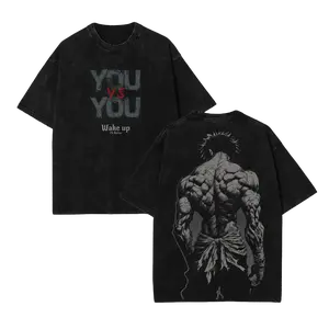 Baki Hanma Baki the Grappler Colletion Anime Double Printed Vintage Washed Tee - Tank Top Unisex Oversize Anime Manga Washed Heavyweight Cotton T-shirt Oversized Apparel