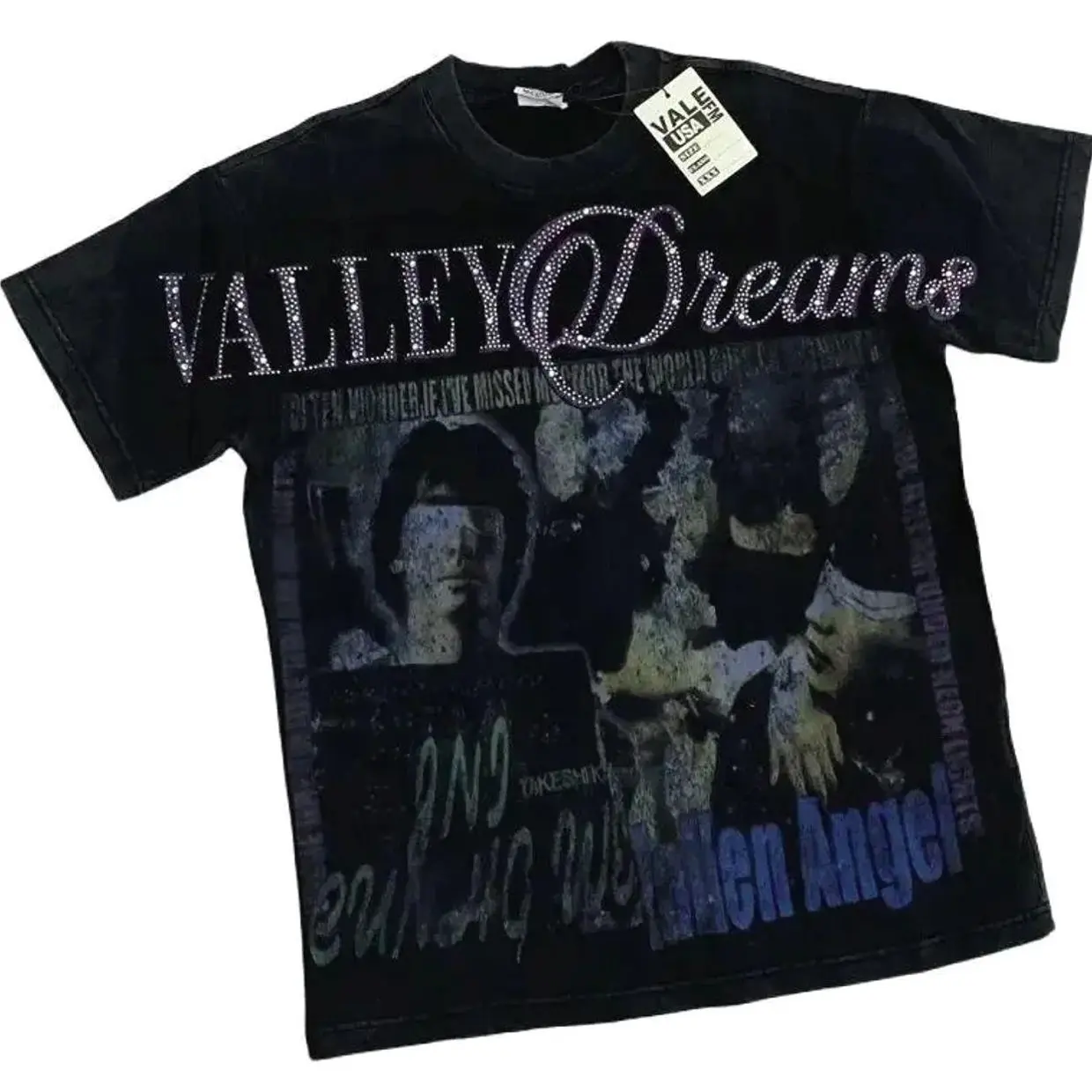 VALLEY Short Sleeve T-shirts Retro Wash Old Streetwear Men Women Couples Movie Poster Character Print Hot Vale Top Tee Womenswear Clothes 2026 16E ZPJ