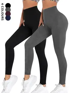 Women's 2-Pack Super Soft High Waisted Leggings, High Stretch Tummy Control, No-See-Through Design, Ideal for Workouts & Yoga, Comfortable Fit