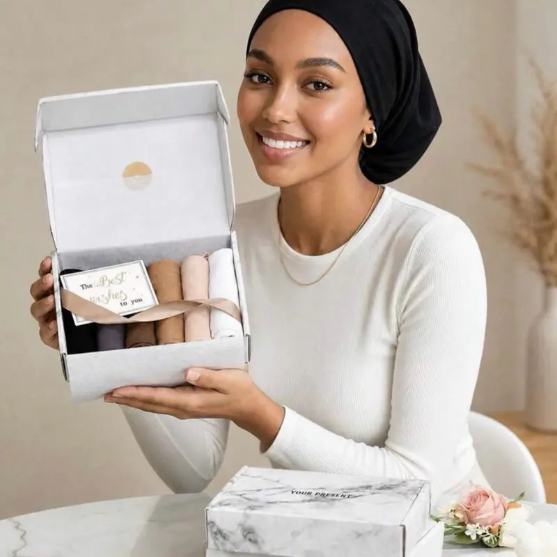 6pc Premium Modest Inner Cap Gift Box Set | Breathable Under-Scarf Turban Multipack | Eid & Ramadan Neutral Essentials Set