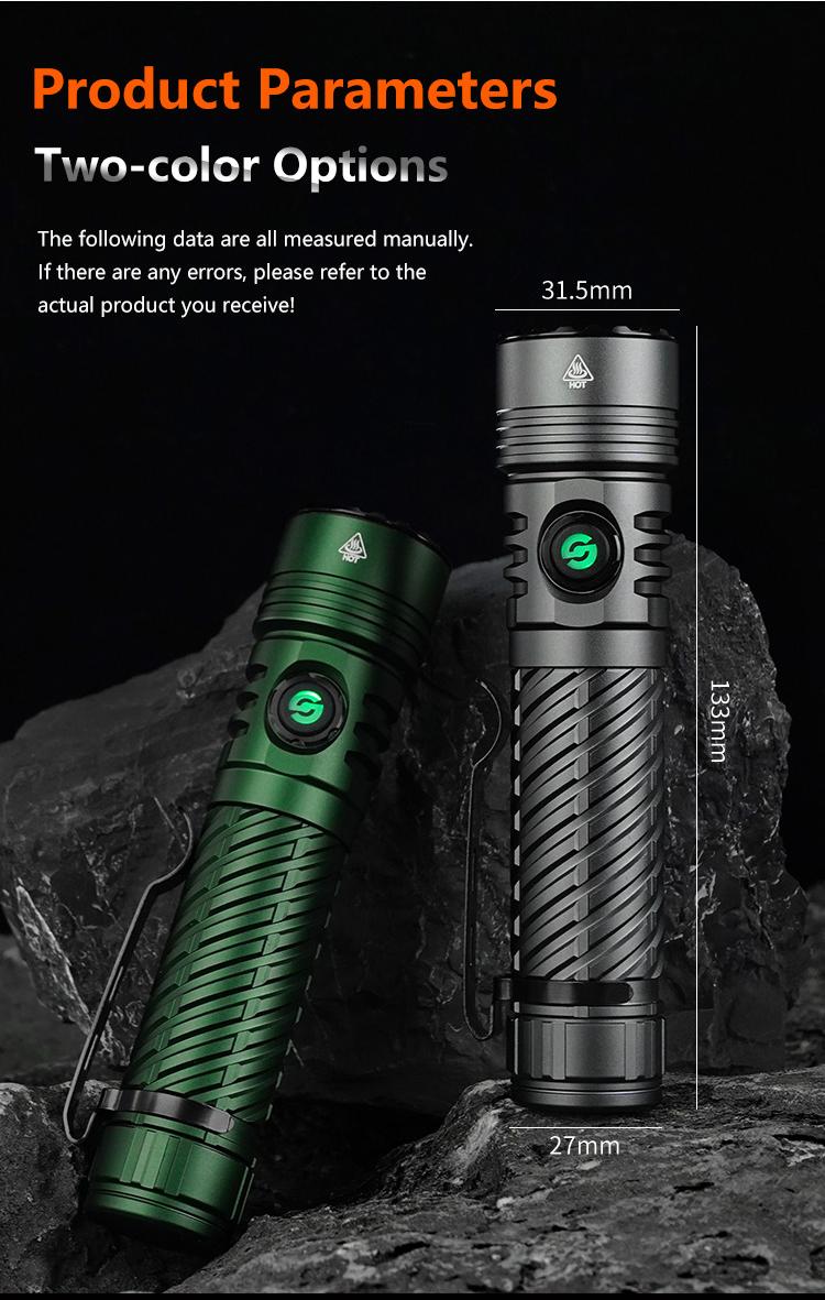 Rechargeable Flashlight Strong Light Ultra Bright Portable Outdoor Camping Flashlight Home Ultra Long Endurance Lighting Six Modes