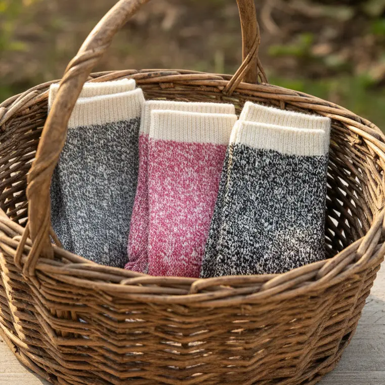 Recycled Cotton Marled Crew Socks Multi-Pack - 3-Pair Cozy Gorpcore Bundle