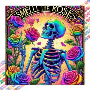 5D DIY Full Drill Diamond Painting - Diamond Painting Kit Skull Rose Mosaic Canvas DIY Wall Art, Home Wall Decoration