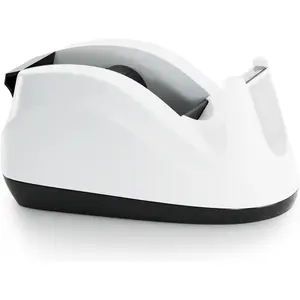 Heavy Base Nonskid Desk Tape Dispenser One-Hand Dispensing (White)