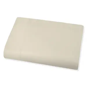 Color Sense 100% Cotton Cool & Crisp Percale Weave Flat Sheet, King, Ivory, 1 piece