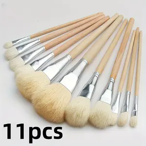 Soft Mountain Wool Painting Brush, Reusable Multi-Functional Wool Duster Brush, High-Quality Wood Color Mix, Watercolor Duster Brush Set