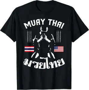 100%cotton Thailand American Flag Muay Thai Thai Boxing T-Shirt Women Girls Kids Men T-Shirt