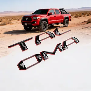 3D Tailgate Letters for 2025-2026 Toyota Tacoma |   Matte Black/Red TRD Style Emblem |   Weatherproof Peel & Stick No-Drill Truck Decor