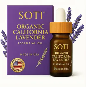 Soti Organic Lavender Essential Oil, Made in California USA, Undiluted 100% Pure Premium Grade Natural, for Aromatherapy, Diffusers, Relaxation, Bath, Sleep, Stress Relief, and Massage, 5 mL