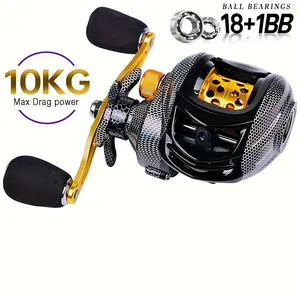 [W] Ultra Lightweight Bait Reel 22 Pounds Max Resistance Saltwater & Freshwater Rotating Fishing Reel with 18+1BB Ball Bearings Magnetic Braking System Ergonomic Handle Smooth Resistance
