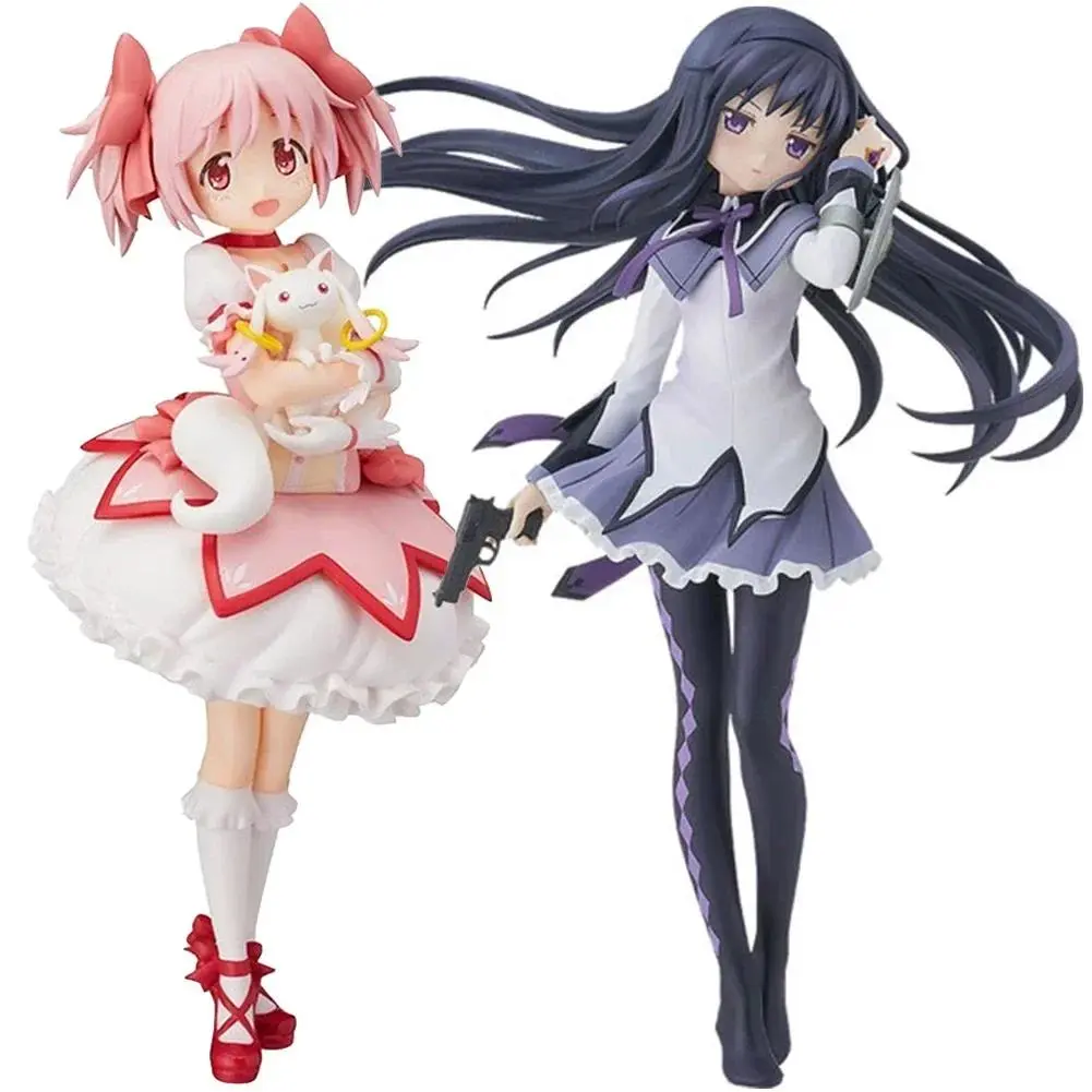 22cm Puella Magi Madoka Magica Anime Action Figure - Kaname Madoka & Akemi Homura Loli Collection Model Toy, Kawaii Home Decor Statue Gift, Room Decor, Cutecore