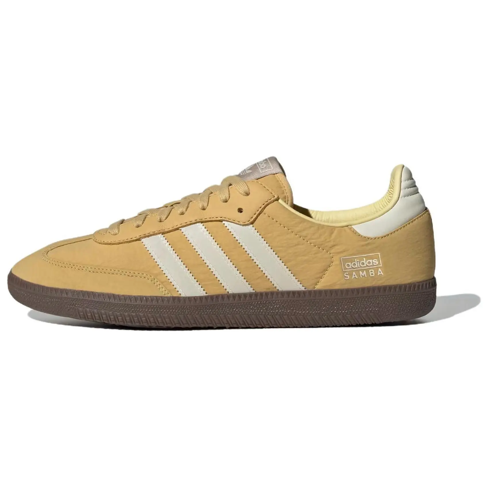 Men's Adidas Samba OG Lace-Up Casual Trainers - Reflective Nylon Pack, Oat Color, Round Toe, Nylon Upper, All Season, Suitable for Daily Walks