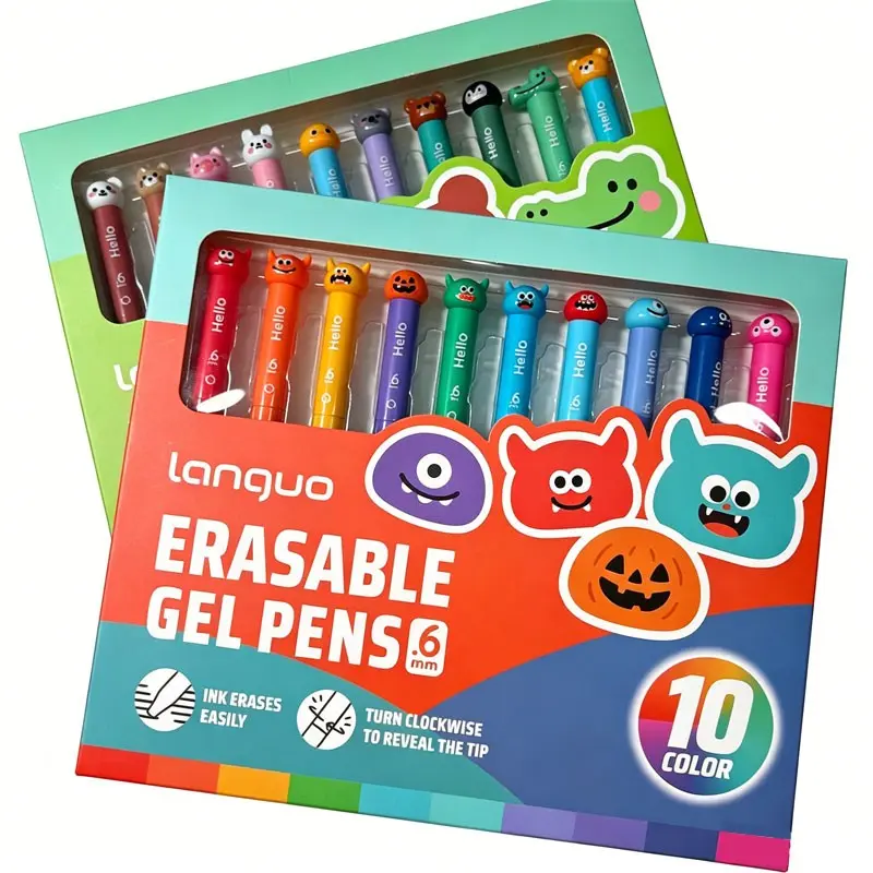 Languo Erasable Gel Pens 0.6mm, Aesthetic Gel Pens, Ideal for Art and Drawing, Smooth Writing Experience, Perfect for Artists and Designers, Gel Pens Set
