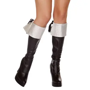 4568B - Silver Glitter Boot Cuffs