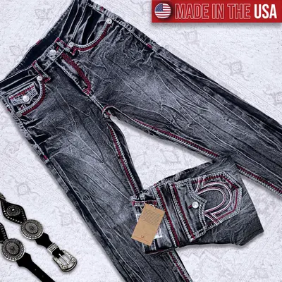 Pink Stitch True Religion Jeans Flared TikTok Shop