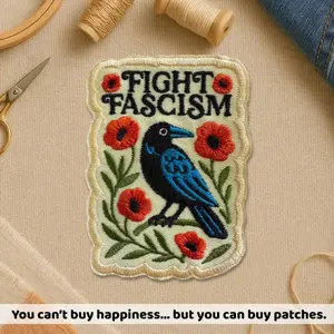 Fight Fascism Floral Protest Pro Democracy Social Justice Patches for Clothes Jacket Backpack