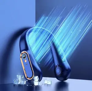 Neck Fan 5 Speed Adjustable Summer, Father's Day gift, USB Suspension Neck Super Tech Sense rechargeable cooling fan, music festival, summer trip, outdoor party portable wearable fan, Mother's Day gift phone Mobile Blades Charging