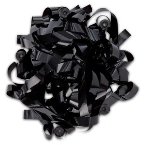 Black Metallic Streamers – 20-Pack Reflective Foil for Parties & Events