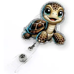 Cute Sea Turtle Badge Reel Retractable for Nurse  RN CNA   Worker & Teacher | Funny Nurse Gifts, Turtle ID Name Badge Holder with  Clip & 24" Durable Nylon Cord |