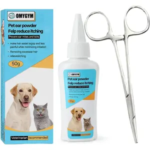 Advanced Pet Ear Powder with Professional 5" Hair Puller, Ideal as Ear Powder for Dogs Plucking, Dog Ear Powder for Hair Removal, Keeps Canal Dry, Clears Wax & Odor, Calms Itchy Ears