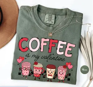 Comfort Colors Coffee Is My Valentine Shirt, Coffee Lovers Shirt, Funny Valentine Shirt, Valentine Day Tee, Gift for Girlfriend