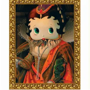 212 MAIN Precious Kids 37003 Betty Boop Canvas Painting - Queen Betty Art, Wood Frame Wall Decor Collectible Cultural Item, 16X20 Size
