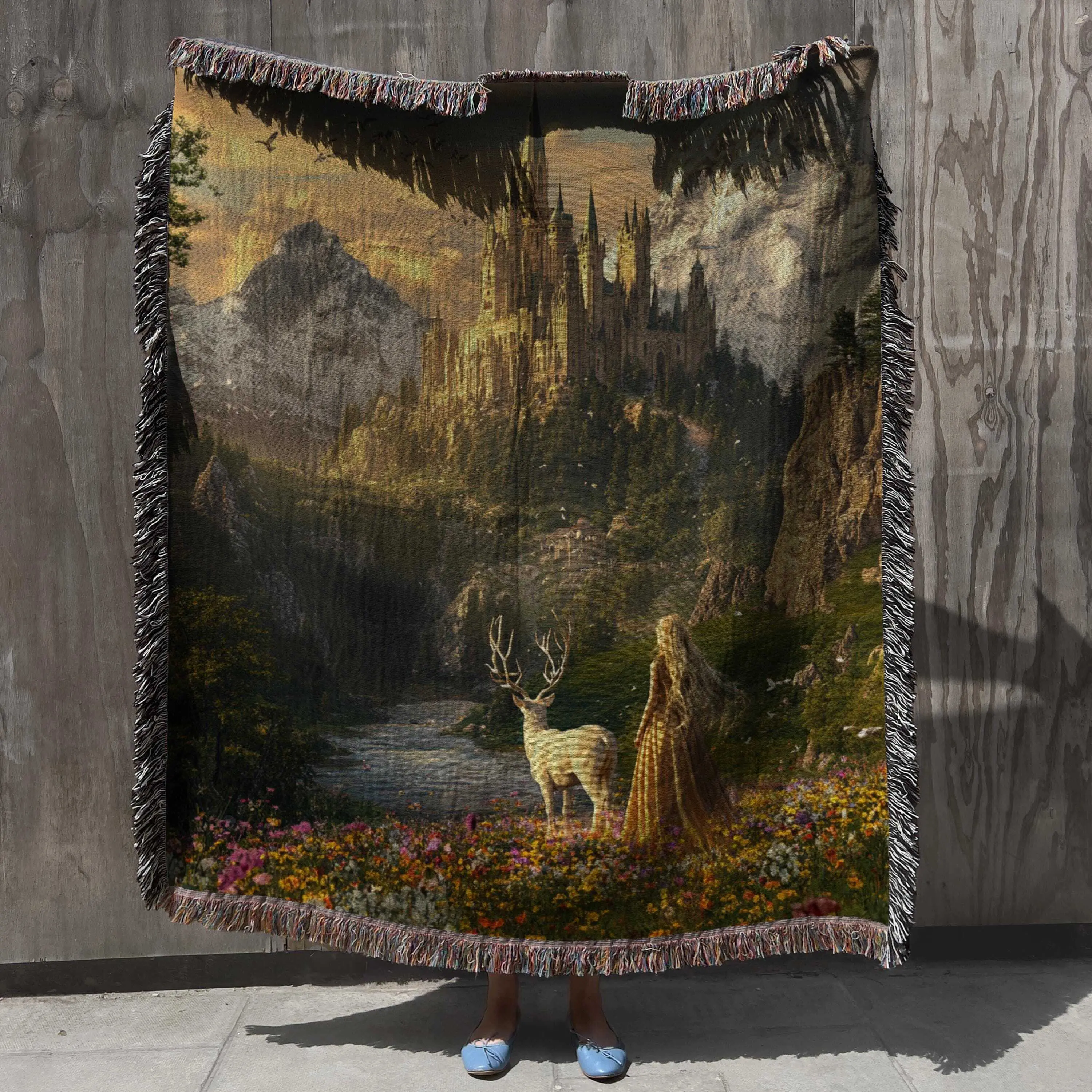 Throne of Glass Woven Blanket, TOG Merch Sarah J Maas Gift, Fantasy Bookish Wall Tapestry, Cozy Reading Throw