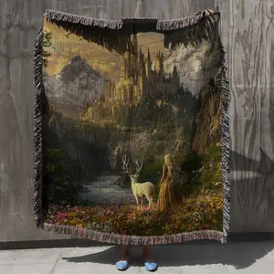 Throne of Glass Woven Blanket, TOG Merch Sarah J Maas Gift, Fantasy Bookish Wall Tapestry, Cozy Reading Throw