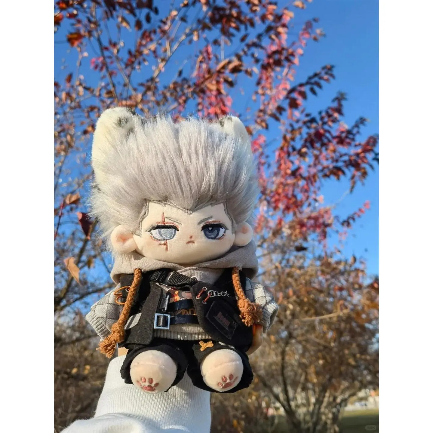 20cm Jan Pierre Polnareff JoJo's Bizarre Adventure desirable Anime Cartoon Dress-up Plush Dolls Cosplay Cute Stuffed Toys