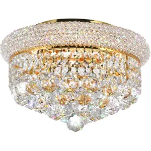 CWI Lighting Empire 4 Light 14 inch Gold Flush Mount Ceiling Light 8001C14G