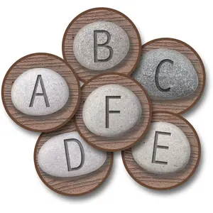 Carpets for Kids  12 in. A-Z Alphabet Stones Carpet Round Rug - Set of 26
