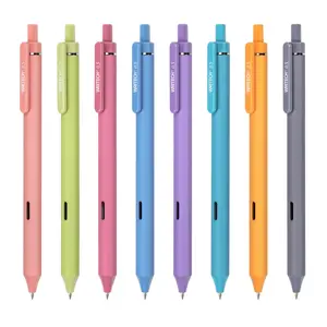 WRITECH Gel Pens Fine Point Retractable Pen 8ct Vintage Ink Colors 0.5mm Multi Colored for Smooth Writing Journaling Assorted Coloring Note Taking