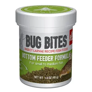 Fluval Bug Bites Bottom Feeder Fish Food, Granules for Small to Medium Sized Fish, 1.60 Oz