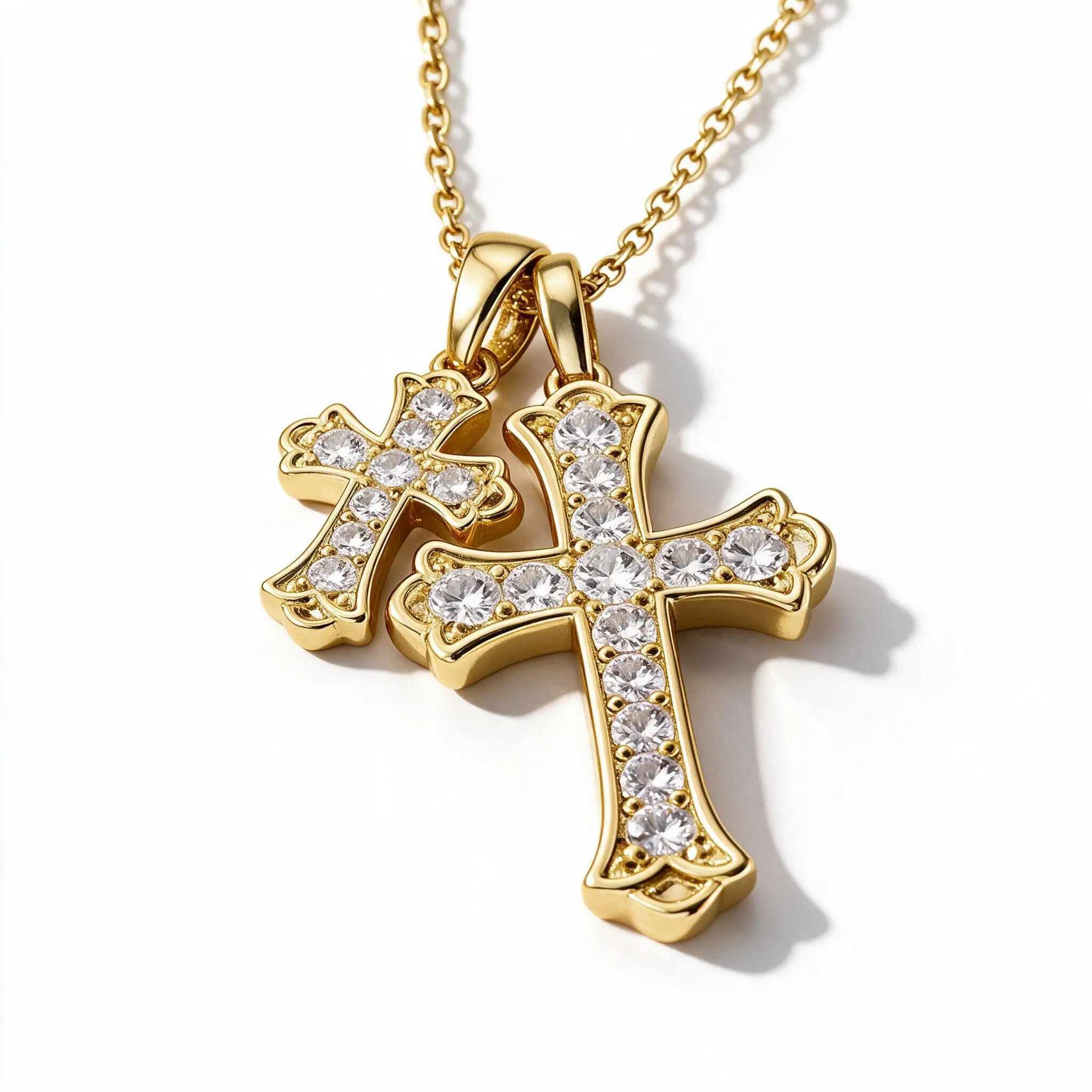 Cross Necklace for Women 18K Gold Plated Rhinestone Cross Pendant Christian Jewelry Faith Necklace Elegant Religious Gift for Women Birthday Valentine's Day Christmas