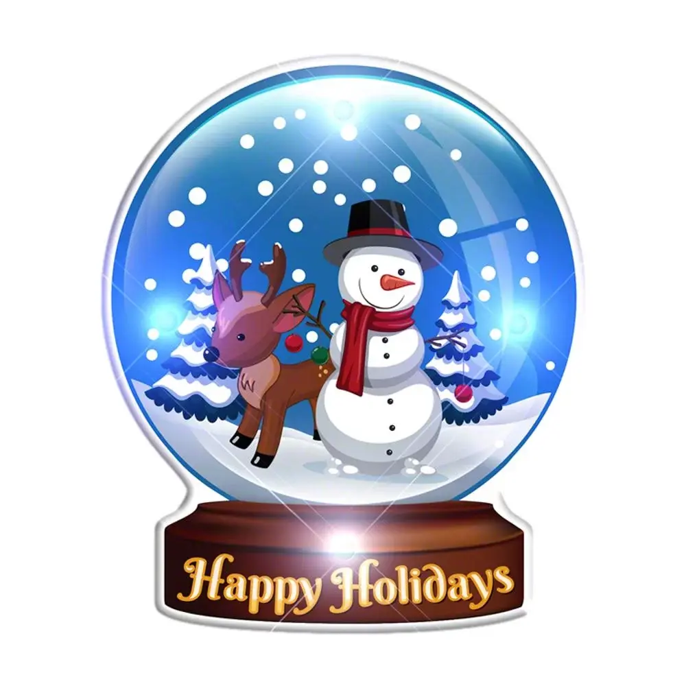 Blinkee LUCHSGBLP Light-Up Unisex Holiday Theme Christmas Snowman Globe Body Light Pin, Festive Happy Holidays Fashion Accessory Brooch