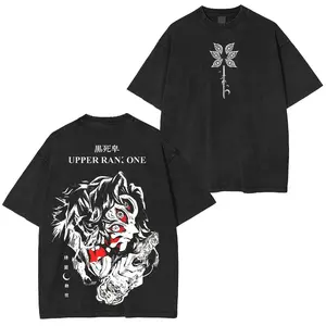 Vintage Washed Demon Slayer Kokushibo T-Shirt, Upper Rank One Anime Character Graphic Oversized Streetwear