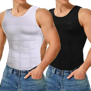 Men's Compression Body Shaper Tank Top Sleeveless Vest Muscle Support Top, Invisible Underwear for Gym & Training, High-Elasticity Breathable Fabric