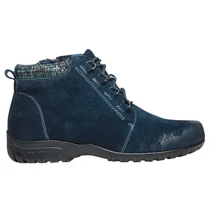 Propet Womens Delaney Round Toe Lace Up Zippered Casual Boots Ankle Low Heel 1-2" - Blue